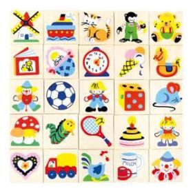 Erkennungsbildchen-Set im Satz zu 25 Stück je 4 x 4 cm, Motive als Sticker, Satz 3, Motive: vom Teddy über den Clown und den Wecker bis zum Milchtopf-image