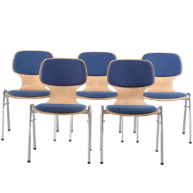 Schalenstuhl stapelbar mit Rundrohrgestell Stapelstuhl mit Sitzschale und Vierfuß- Rundrohrgestell-image