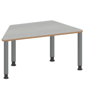 Tisch ZALOTTI mit Linoleum-Belag Trapez-Tische, Maße B/T: 140x70 bzw. 120x60 cm, Höhen 41…76 cm, Stahlrohrbeine Ø 60 mm, Fußvariante: höhenverstellbar-image