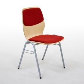 Vierbeinstuhl mit Sperrholz- Sitzschale B, Sitzhöhe DIN 6 - 46 cm Stapelbarer Vierbeinstuhl mit  Stahlrohrgestell und ergonomisch geformter Sperrholz- Sitzschale "B"-image