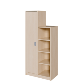 Korpusschrank "SideStep", Regal und Tür B/T: 70,5x40 cm, in verschiedenen Höhen mit stufenartiger Kontur, mit Regal- und Türseite-image