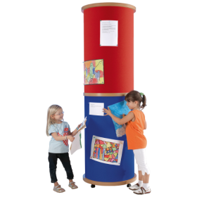 Mobile Litfaßsäule mit hochwertigem Stoffbezug In Höhe 190 cm und 220 cm lieferbar, Durchmesser: 60 cm-image