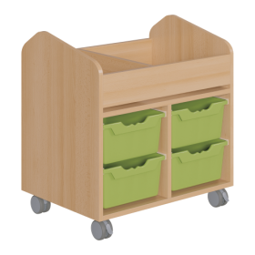 Bastelwagen "Kreativbasti 3", fahrbarer Kreativwagen B/H/T: 70,5x74,3x50 cm, Bastelwagen mit 2 Fächern und 4 Ergo Tray Boxen C2-image