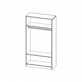 Garderobenregal,  5 Ordnerhöhen - Serie evo180 B/H/T: 100x190x40 cm, mit Garderobenstange, mit Sockel (81 mm)-image