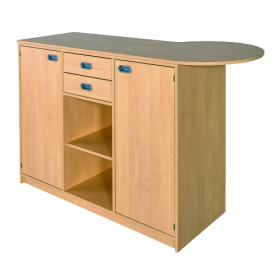 Anmeldestation B/H/T: 170/140x110x50/70 cm, Raumteiler mit Beratungsansatz-image