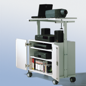 LCD-Projektorwagen mit Unterschrank, fahrbar Innenmaße B/H/T: 72x51x43 cm, Gesamthöhe: 106 cm-image