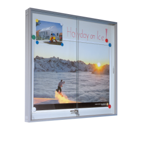 Wandvitrine IA mit Schiebetüren aus Sicherheitsglas und Whiteboardrückwand verschiedene Größen wählbar Wandvitrine IA mit Schiebetüren aus Sicherheitsglas und Whiteboardrückwand verschiedene Größen wählbar-image