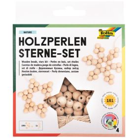 IMG101354_27933 Holzperlen Sterne-Set natur, 160 Perlen-image