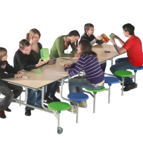 Spaceflex 2.0 Klapptisch mit integrierten Stühlen, Vollkernplatte "PowerSurf", rechteckig Maße wählbar, 12 oder 16 Sitzer Spaceflex 2.0 Klapptisch mit integrierten Stühlen, Vollkernplatte "PowerSurf", rechteckig Maße wählbar, 12 oder 16 Sitzer-image