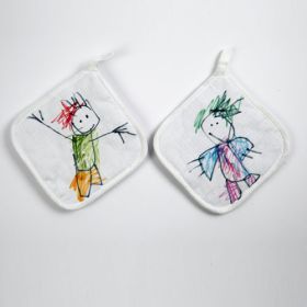 IMG100440_23761 Topflappen personalisieren: Topflappen weiss zum Bemalen (4er-Set)-image