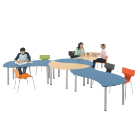 "SoooRounD" Gruppeninsel bestehend aus 5 Tischen B/H/T: 160x72x80 cm (je Tisch)-image