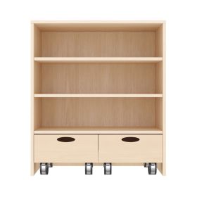 Regalschrank 92-80, 3 Fächer, 2 Rollkästen, mit Holzsockel-image