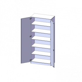 Schrank, 6 Ordnerhöhen - Serie evo180 B/H/T: 100x226x40 cm, 2 Türen, abschließbar, mit Sockel (81 mm)-image