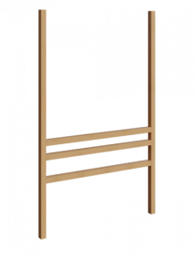 Garderobenstütze mit Rückenlehne B/H/T: 140x158x4 cm, für 7 Plätze, verschiedene Sitzhöhen, hohe Bauform, in offener Rahmenbauweise-image