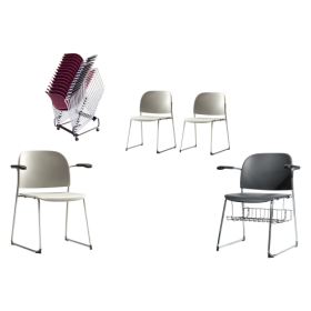 Stuhl STUDIO Gestell Chrom, ohne Armlehnen, Bordeaux-image