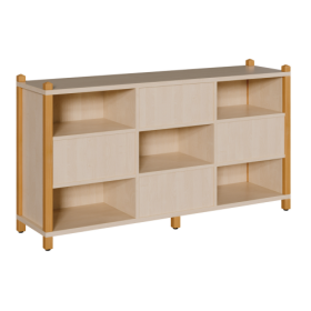 Stollen-Raumteilerregal, wechselseitig offen B/T: 156x40 cm, mit 2 Mittelwänden, Fächer wechselseitig offen Stollen-Raumteilerregal, wechselseitig offen B/T: 156x40 cm, mit 2 Mittelwänden, Fächer wechselseitig offen-image