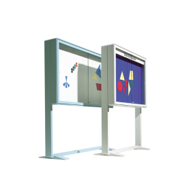 Aluvitrine Modell W2 mit Lederstruktur Maße wählbar-image