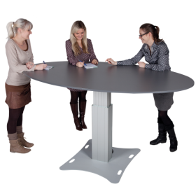 Freistehender Bürotisch B/T: 200x120 cm, elektrisch verstellbare Höhe (66-132 cm)-image