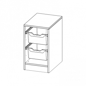 ErgoTray Regal, einreihig, 1,5 Ordnerhöhen - evo180 Serie B/H/T: 36,1x64x50 cm, mit Sockel (81 mm), 2 hohe ErgoTray Boxen-image