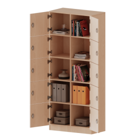 Schließfachschrank, 5 Ordnerhöhen - Serie evo180 Breite 80 cm, Gesamthöhe 190 cm, 10 Schließfächer, mit Sockel (81 mm)-image