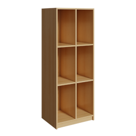 Schultaschenregal mit 6 Fächern B/H/T: 62x160x45 cm, 2reihig mit 3 Fächern übereinander Schultaschenregal mit 6 Fächern B/H/T: 62x160x45 cm, 2reihig mit 3 Fächern übereinander-image