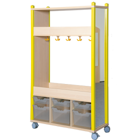 Umkleidewagen in Stollenbauweise B/H/T: 109x160x40 cm, 6 ErgoTray Boxen, Spiegel, 5 Haken-image