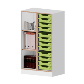 qickly® Regal, 3 Ordnerhöhen, 12 kleine Ergo Tray Boxen B/H/T: 70,1x110,5x42,6 cm-image