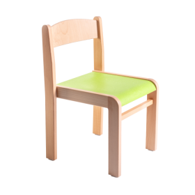 Stapelstuhl LIMBI mit Linoleum Holzstuhl, Sitz Linoleum beschichtet-image