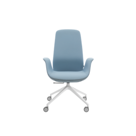 Drehstuhl Elia mit hoher Rückenlehne mit Synchronmechanismus und Fußkreuz, Farbe und Stoffgruppe wählbar-image