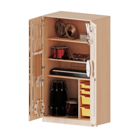 Musikschrank, 5 Ordnerhöhen - Serie evo180 B/H/T: 104,5x190x60 cm, Türen mit Instrumentenhalterungen, mit 4 ErgoTray Boxen, mit Sockel (81 mm) Musikschrank, 5 Ordnerhöhen - Serie evo180 B/H/T: 104,5x190x60 cm, Türen mit Instrumentenhalterungen, mit 4 ErgoTray Boxen, mit Sockel (81 mm)-image