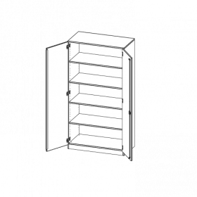Schrank, 5 Ordnerhöhen - Serie evo180 B/H/T: 100x190x50 cm, 2 Türen, abschließbar, mit Sockel (81 mm)-image