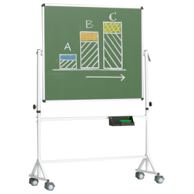 Fahrbare Tafel aus Premium Stahlemaille mit Vierkantgestell, Serie 9 E, farbig-image