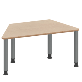 Tisch ZALOTTI mit Schichtstoff-Belag Trapez-Tische, Maße B/T: 140x70 bzw. 120x60 cm, Höhen 41…76 cm, Stahlrohrbeine Ø 60 mm, Fußvariante: höhenverstellbar-image