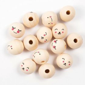 Holzperlen CUTE FACES, 15 Perlen mit 3 Motiven-image