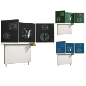 Wandtafel Schultafel aus Premium Stahlemaille, Serie ME Wandklappschiebetafel mit Kontergewicht Wandtafel Schultafel aus Premium Stahlemaille, Serie ME Wandklappschiebetafel mit Kontergewicht-image