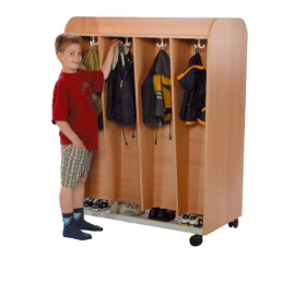 Garderobe mit Ablage, 8 Kleiderhaken, fahrbar B/H/T: 120x162x64 cm-image