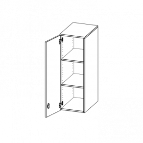 Aufsatzschrank für ErgoTray Serie, 3 Ordnerhöhe - Serie evo180 B/H/T: 36,1x108x40 cm, 1 Tür, Tür öffnet links-image