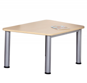 Couchtisch B/H/T: 70/90x46x60 cm, als trapezförmiger Tisch mit gerundeten Ecken, feuerhemmendes Material - Dekor Birke-image