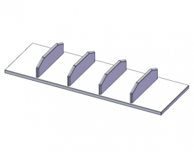Ablageplatte mit Facheinteilung für Garderobenbank Schuhablage mit Unterteilungen, H/T: 11x31 cm, für Garderobenbänke mit mehreren Sitzplätzen-image