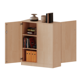 Raumteiler Schrank, 3 Ordnerhöhen - Serie evo180 Breite 100 cm, Gesamthöhe 118 cm, 2 Türen, wechselseitig angeordnet, abschließbar, mit Sockel (81 mm) Raumteiler Schrank, 3 Ordnerhöhen - Serie evo180 Breite 100 cm, Gesamthöhe 118 cm, 2 Türen, wechselseitig angeordnet, abschließbar, mit Sockel (81 mm)-image