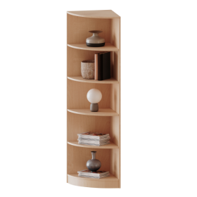 Außeneckregal, 5 Ordnerhöhen - Serie evo180 Gesamthöhe 190 cm, Viertelkreis, Erweiterung rechts oder links, mit Sockel (81 mm)-image