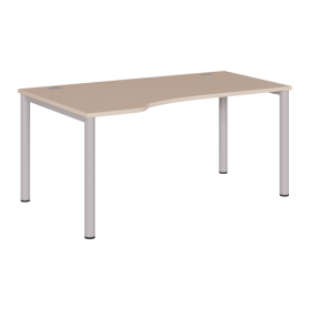 Freiform Schreibtisch FF4 mit Rundrohrgestell B/H/T: 160x72-86cmx80/100 cm, höhenverstellbar, Dekore und RAL-Farben sind wählbar-image
