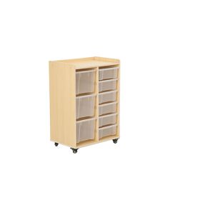 Mobiles Regal mit 2 Reihen - 6 kleine und 3 große Boxen-image