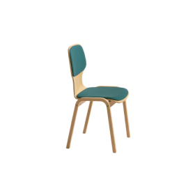 Stapelstuhl mit Schale "Barcelona" und Schichtholzgestell Sitzhöhe: 46 cm, Sitzschale Buche natur mit Vierfuß- Schichtholzgestell-image