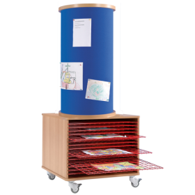 Mobile Litfaßsäule mit Stoffüberzug, 15 Trockengitter und Regal, Serie KLS-TW15S B/H/T: 77x190x77 cm, 15 Trockengitter und rückseitiges Regal Mobile Litfaßsäule mit Stoffüberzug, 15 Trockengitter und Regal, Serie KLS-TW15S B/H/T: 77x190x77 cm, 15 Trockengitter und rückseitiges Regal-image