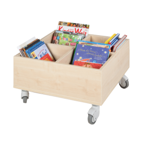 Bücherkiste CuBe, 4 Fächern auf der Oberseite, fahrbar B/H/T: 60x35x60 cm-image