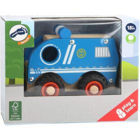 Polizeifahrzeug aus Holz-image