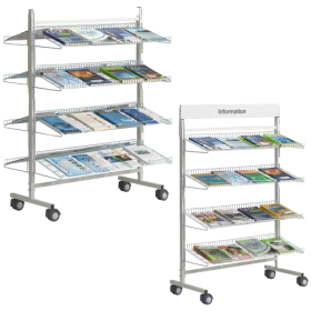 Prospektregal mit Ablagen, verzinkt Prospektregal mit Ablagen, verzinkt-image