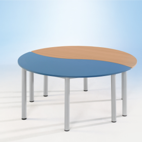 "SoooRounD" Basic II Halbrundwellentisch, höhenverstellbar B/H/T: 160x58-72x80 cm-image