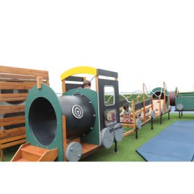 Außenspielgerät Eisenbahn, 12-teilig - mit Kriechtunnel-image